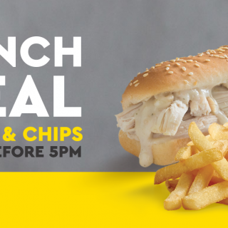 DEAL: Chicken Treat - $5 Chicken Roll & Chips until 5pm 3