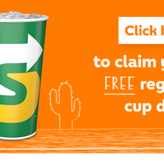 DEAL: Subway - Free Regular Cup Drink with Steak Sheriff or Chicken Bandit Sub (Eat Fresh Club) 1