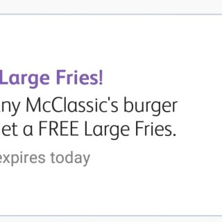 DEAL: McDonald’s - Free Large Fries when you buy a McClassics Burger using mymacca's app (until 22 July 2019) 3