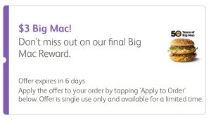 DEAL: McDonald’s $3 Big Mac using mymacca's app (until July 11) 3