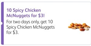 DEAL: McDonald's 10 Spicy Nuggets for $3 with mymacca's app (July 13-14) 3