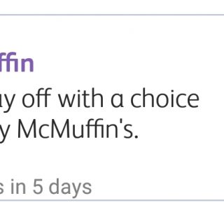 DEAL: McDonald's $2 McMuffin with mymacca's app (until September 19) 5