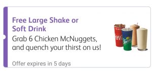 DEAL: McDonald's Free Large Shake or Soft Drink with 6 Nuggets with mymacca's app (until July 25) 3