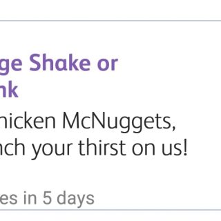 DEAL: McDonald's Free Large Shake or Soft Drink with 6 Nuggets with mymacca's app (until July 25) 7