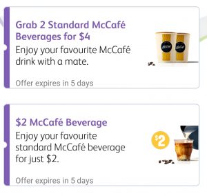 DEAL: McDonald’s - $1 or $2 McCafe Coffees on mymacca's app (until January 28) 3