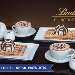 DEAL: Lindt Cafés - $24.70 Lindt Waffles with 2 Hot Drinks for Two at Groupon ($49.40 value) 5