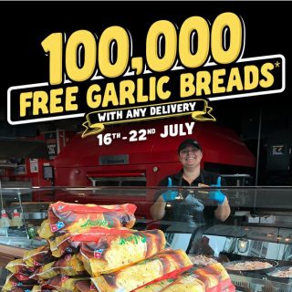 DEAL: Domino's - 100,000 Free Garlic Breads Giveaway with Deliveries from 16-22 July 2