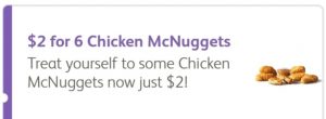 DEAL: McDonald's 6 Nuggets for $2 with mymacca's app (until 17 April) 3