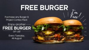 DEAL: Burger Project - Free Burger with Burger Combo Purchase on Tuesdays in September 1