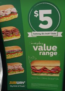 DEAL: Subway $5 Everyday Value Range 3