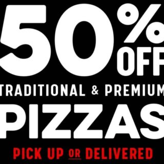 Domino’s Offers 50% Off Traditional and Premium Pizzas for a Limited Time Only 8 Domino’s Offers 50% Off Traditional and Premium Pizzas for a Limited Time Only 8