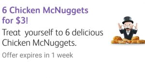 DEAL: McDonald's - 6 Nuggets for $3 with mymacca's app (until October 10) 3