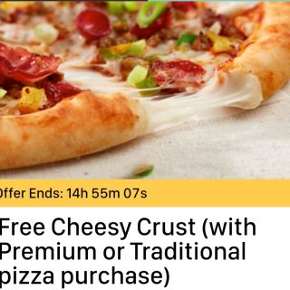 DEAL: Domino's Offers App - Free Cheesy Crust with Traditional/Premium Pizza Purchase (14 September) 3