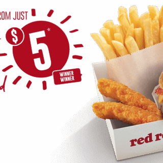 DEAL: Red Rooster - $5 Smoky Cheese & Bacon Burger Meal 1 DEAL: Red Rooster - $5 Smoky Cheese & Bacon Burger Meal 1