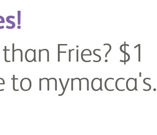 DEAL: McDonald's $1 Large Fries with mymacca's app (until October 24) 1