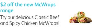 DEAL: McDonald’s - $2 off New McWraps on mymacca's app (until October 31) 3