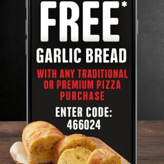 DEAL: Domino's Offers App - Free Garlic Bread with Traditional/Premium Pizza (6 October) 2 DEAL: Domino's Offers App - Free Garlic Bread with Traditional/Premium Pizza (6 October) 2