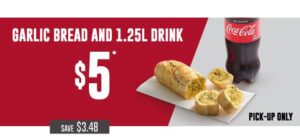 DEAL: Red Rooster - Garlic Bread & 1.25L Drink for $5 1