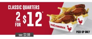 DEAL: Red Rooster - 2 Classic Quarters for $12 1