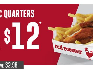 DEAL: Red Rooster - 2 Classic Quarters for $12 1