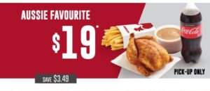 DEAL: Red Rooster - $19 Aussie Favourite (Whole Chicken, Large Chips, Large Gravy, 1.25L Drink) 8 DEAL: Red Rooster - $19 Aussie Favourite (Whole Chicken, Large Chips, Large Gravy, 1.25L Drink) 1