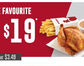 DEAL: Red Rooster - $19 Aussie Favourite (Whole Chicken, Large Chips, Large Gravy, 1.25L Drink) 2