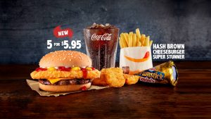 DEAL: Hungry Jack's 5 for $5.95 Hash Brown Cheeseburger Super Stunner 3