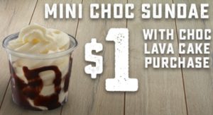 DEAL: Domino's Offers App - $1 Mini Choc Sundae with Choc Lava Cake purchase (6 November) 1