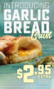 NEWS: Domino's Garlic Bread Crust launches 3 December 3