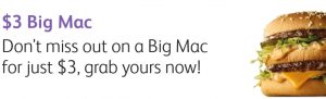 DEAL: McDonald’s $3 Big Mac using mymacca's app (until December 11) 3