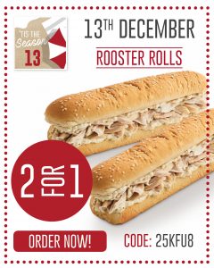 DEAL: Red Rooster - 2 For 1 Rooster Rolls Delivered (13 December - 25 Days of Christmas) 3