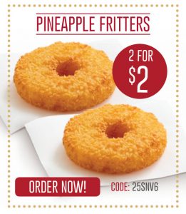 DEAL: Red Rooster - 2 Pineapple Fritters for $2 Delivered (14 December - 25 Days of Christmas) 3