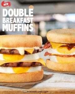 NEWS: Hungry Jack's Double Breakfast Muffins (Bacon & Egg or Sausage & Egg) 29 NEWS: Hungry Jack's Double Breakfast Muffins (Bacon & Egg or Sausage & Egg) 1