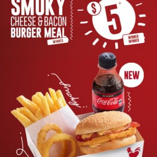 DEAL: Red Rooster - $5 Smoky Cheese & Bacon Burger Meal 9