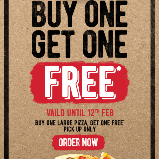 DEAL: Pizza Hut - Buy One Get One Free Large Pizzas (until 12 February 2019) 1