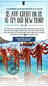 DEAL: Zeus Street Greek - Free $5 Credit on App 1