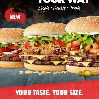 NEWS: Hungry Jack's Whopper Your Way (Single, Double or Triple) 1