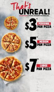 DEAL: Pizza Hut - $3 Personal Pan Pizzas, $5 Medium Pizzas, $7 Large Pizzas 3