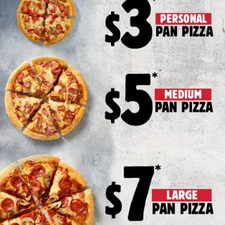 DEAL: Pizza Hut - $3 Personal Pan Pizzas, $5 Medium Pizzas, $7 Large Pizzas 6