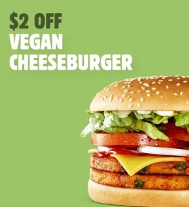 DEAL: Hungry Jack's App - $2 off Vegan Cheeseburger 3