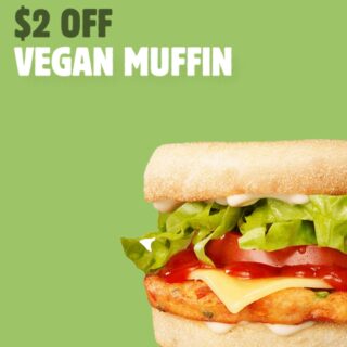 DEAL: Hungry Jack's App - $2 off Vegan Muffin 4 DEAL: Hungry Jack's App - $2 off Vegan Muffin 4
