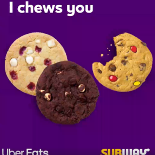 DEAL: Uber Eats ICHEWSYOU Promo Code - 3 Free Subway Cookies ($5 off) 5 DEAL: Uber Eats ICHEWSYOU Promo Code - 3 Free Subway Cookies ($5 off) 5