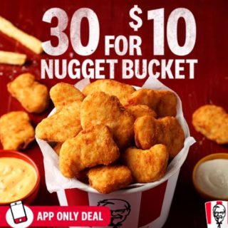 DEAL: KFC - 30 Nuggets for $10 (KFC App in QLD Only) 1