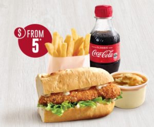 DEAL: Red Rooster - $5 Rippa Lunch (Half Rippa Roll, Small Chips, Mash & Gravy & 250ml Coke) 1