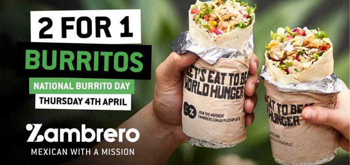 DEAL: Zambrero National Burrito Day - 2 For 1 Burritos (4 April 2019) 8