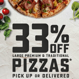 DEAL: Domino's 33% off Traditional/Premium Pizzas (18 March) 7 DEAL: Domino's 33% off Traditional/Premium Pizzas (18 March) 7