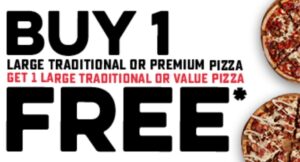 DEAL: Domino's - Buy One Get One Free Large Traditional/Premium Pizzas (until May 8) 13 DEAL: Domino's - Buy One Get One Free Large Traditional/Premium Pizzas (until May 8) 1