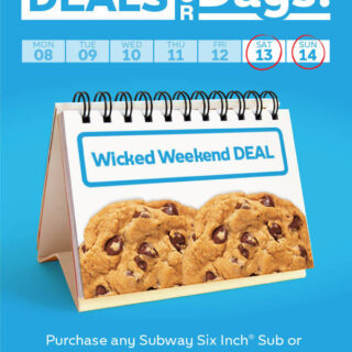 DEAL: Subway - 2 Free Cookies with Sub purchase (13 and 14 April 2019) 3 DEAL: Subway - 2 Free Cookies with Sub purchase (13 and 14 April 2019) 3