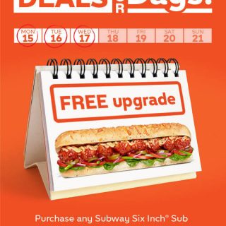 DEAL: Subway - Free Upgrade from Six-Inch to Footlong Sub (until 17 April 2019) 3