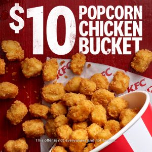 DEAL: KFC - $10 Bucket of Popcorn Chicken 28
